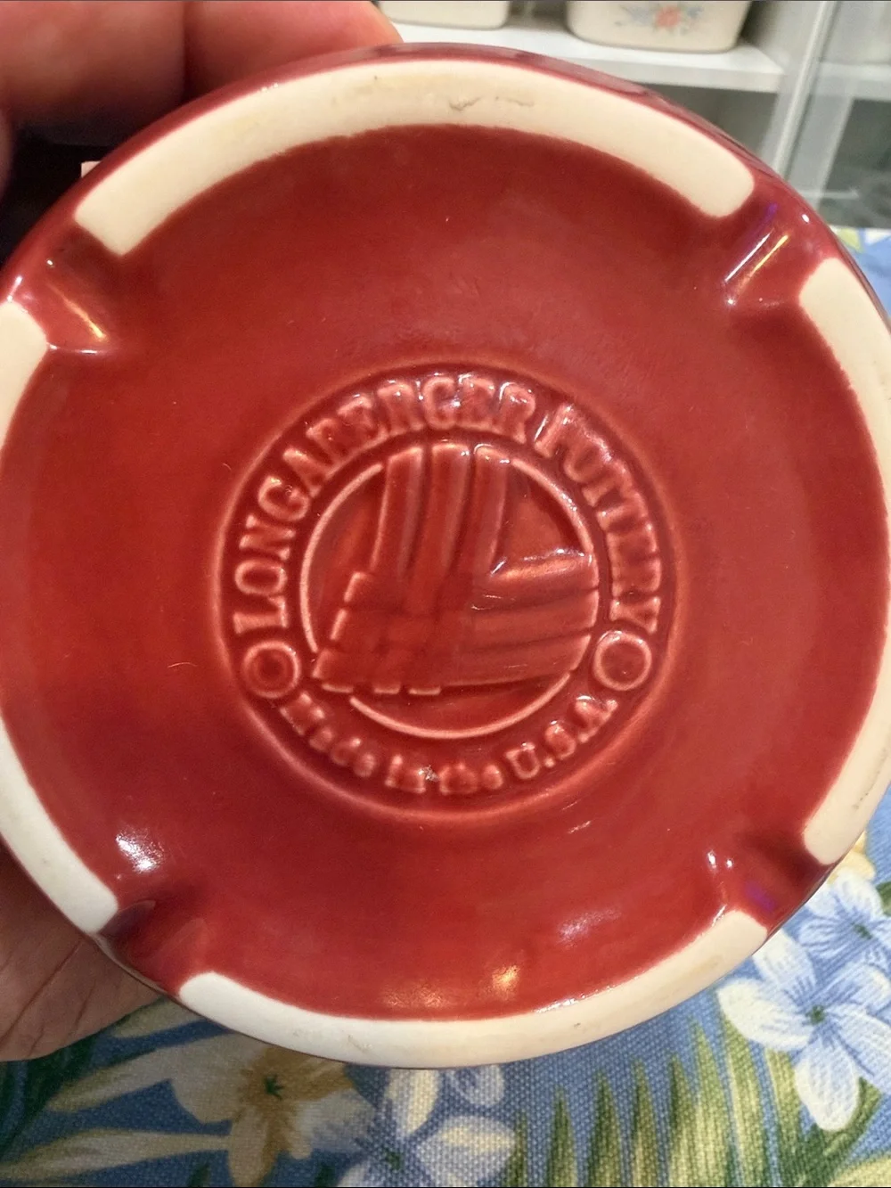 Longaberger Red Ceramic Lidded Pantry Jar
